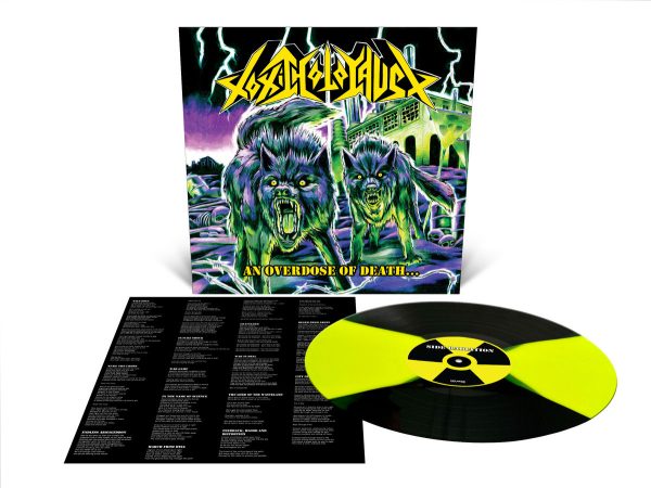 Toxic Holocaust - An Overdose of Death - Neon Yellow and Black Quad Effect