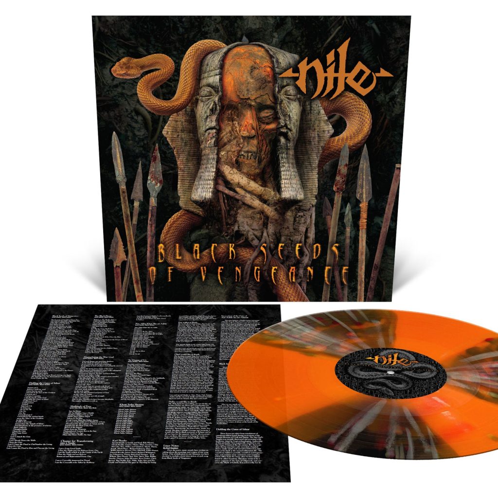 Nile - Black Seeds of Vengeance - Orange Krush and Black Ice Spinner Effect with Splatter