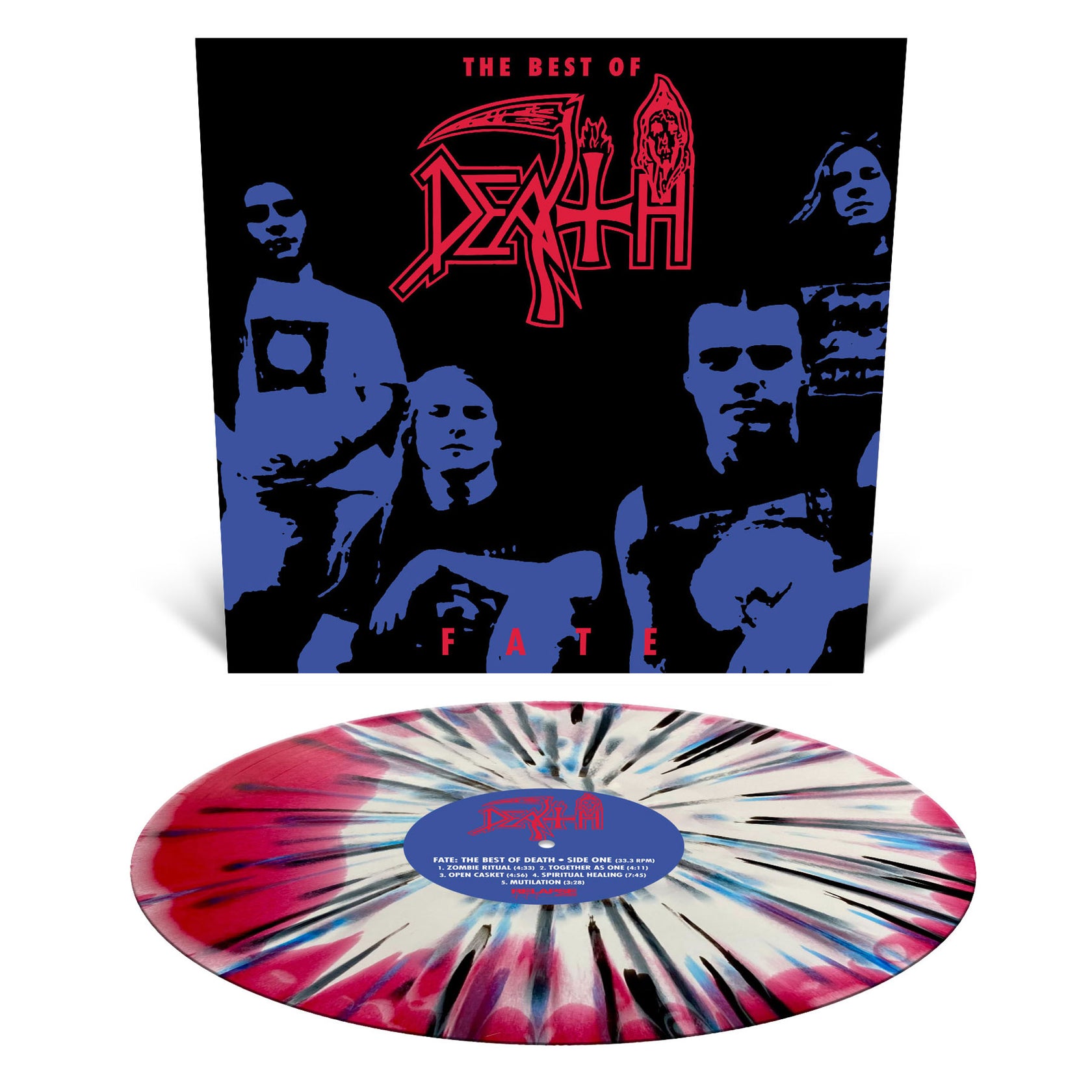 Death - Fate: The Best of Death (Reissue) - White and Red Merge with Splatter
