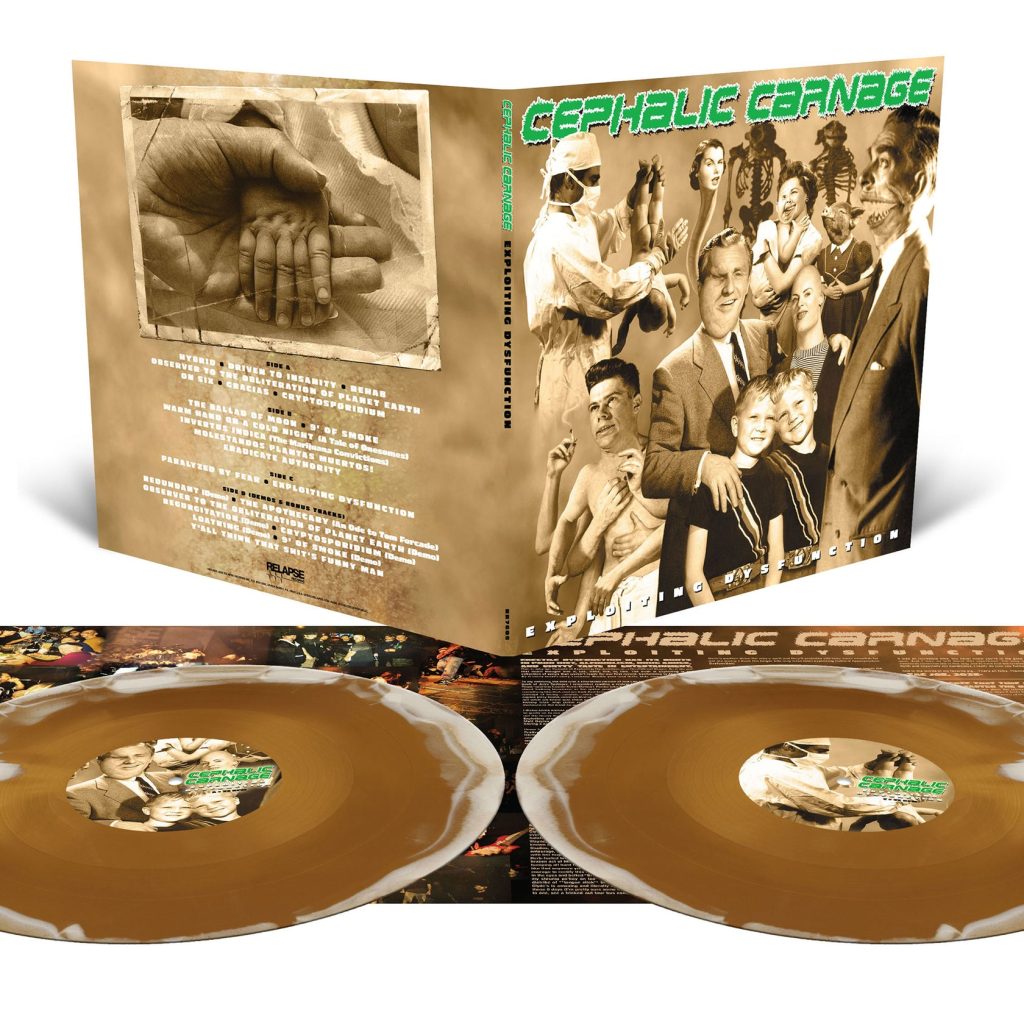 Cephalic Carnage - Exploiting Dysfunction (Deluxe 25th Anniversary Reissue) - Metallic Gold and Bone White Merge